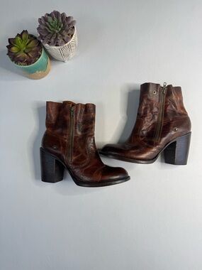 FREEBIRD BY STEVEN: BAMA LEATHER BOOTIE Cognac Size 10